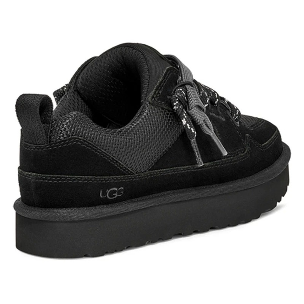 Womens Size 9 UGG Lo Lowmel Sneakers Black Suede Mesh Low Top Shoes 1168890 NEW - Picture 3 of 5